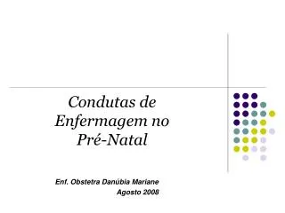 condutas de enfermagem no pr natal