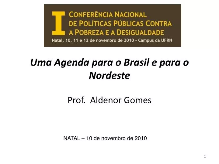 uma agenda para o brasil e para o nordeste