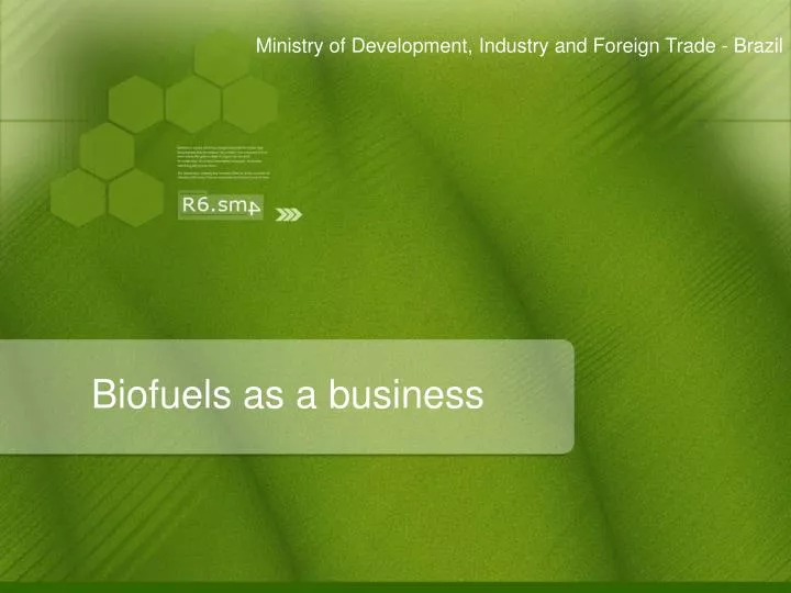 biofuels as a business