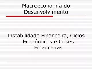 macroeconomia do desenvolvimento
