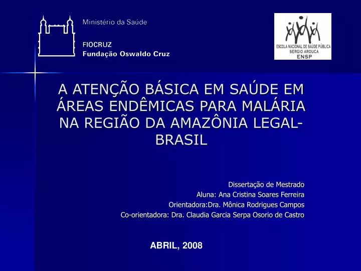 a aten o b sica em sa de em reas end micas para mal ria na regi o da amaz nia legal brasil