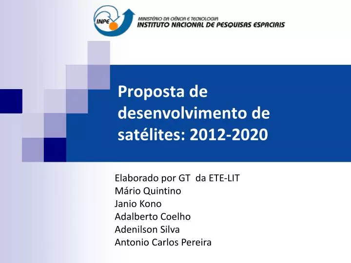 proposta de desenvolvimento de sat lites 2012 2020