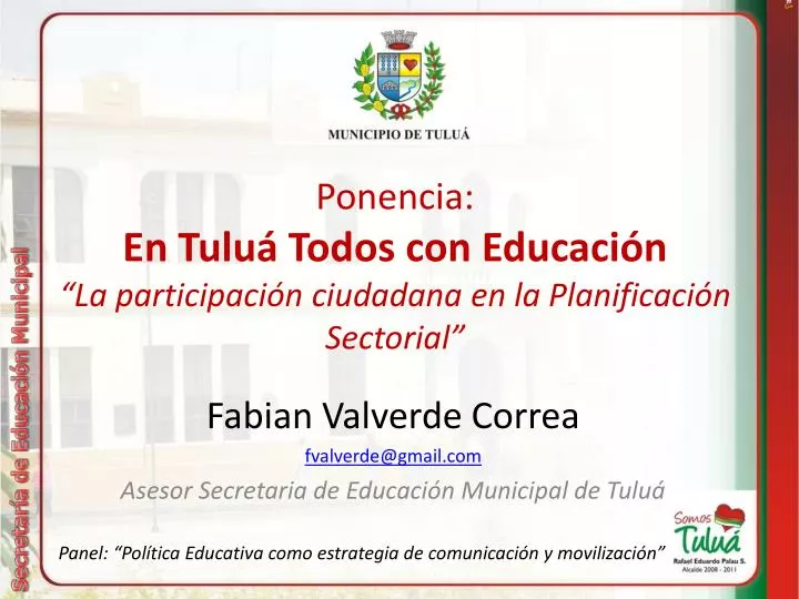 ponencia en tulu todos con educaci n la participaci n ciudadana en la planificaci n sectorial