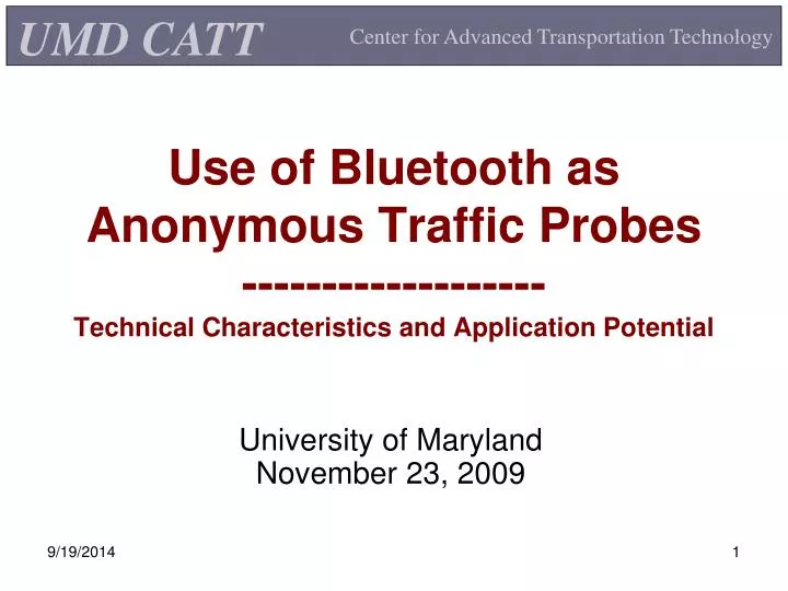 use of bluetooth as anonymous traffic probes technical characteristics and application potential