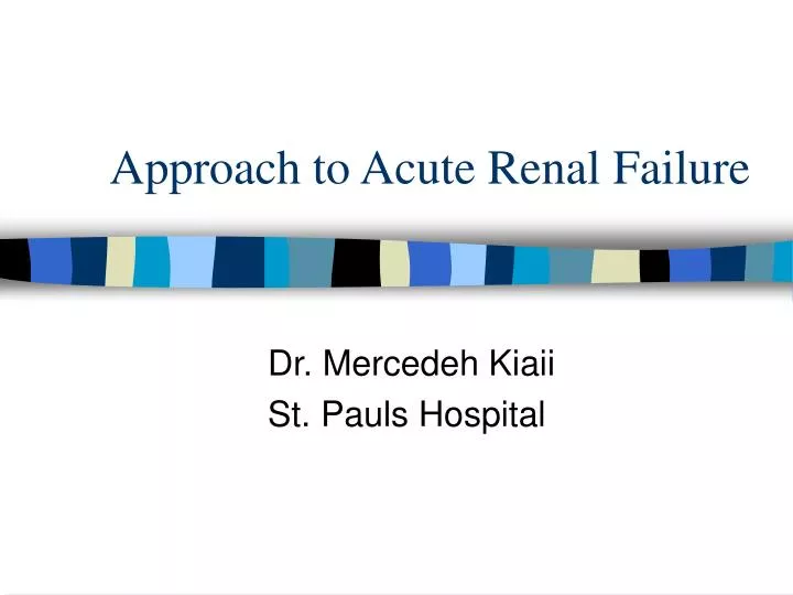 approach to acute renal failure