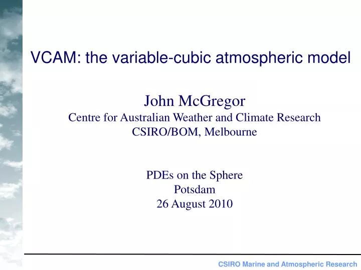 vcam the variable cubic atmospheric model