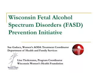 Wisconsin Fetal Alcohol Spectrum Disorders (FASD) Prevention Initiative