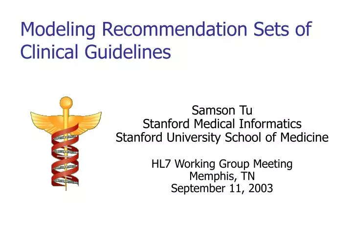 modeling recommendation sets of clinical guidelines