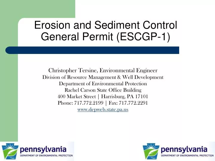 erosion and sediment control general permit escgp 1