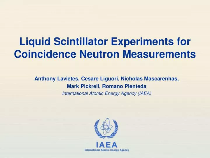 liquid scintillator experiments for coincidence neutron measurements