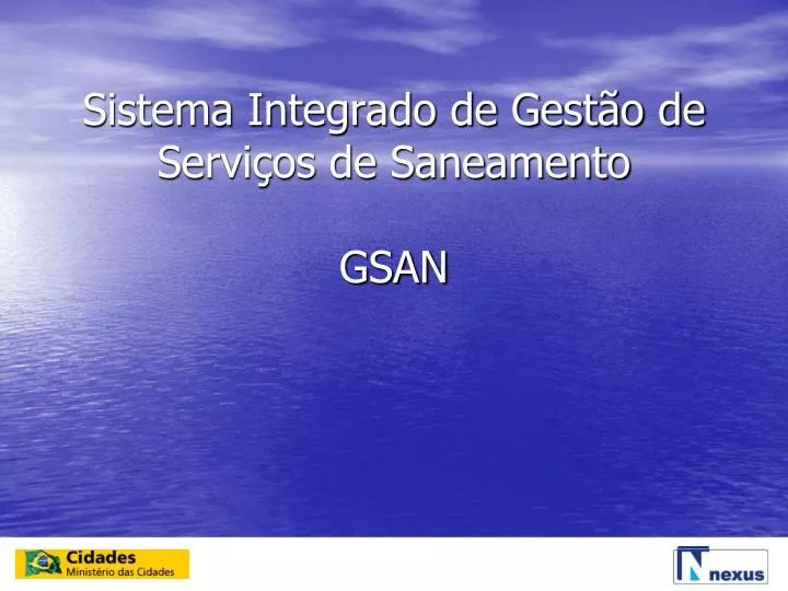 sistema integrado de gest o de servi os de saneamento gsan