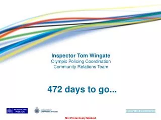 Inspector Tom Wingate Olympic Policing Coordination Community Relations Team