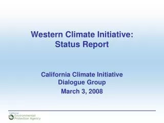 Western Climate Initiative: Status Report