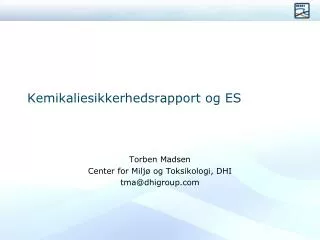 kemikaliesikkerhedsrapport og es