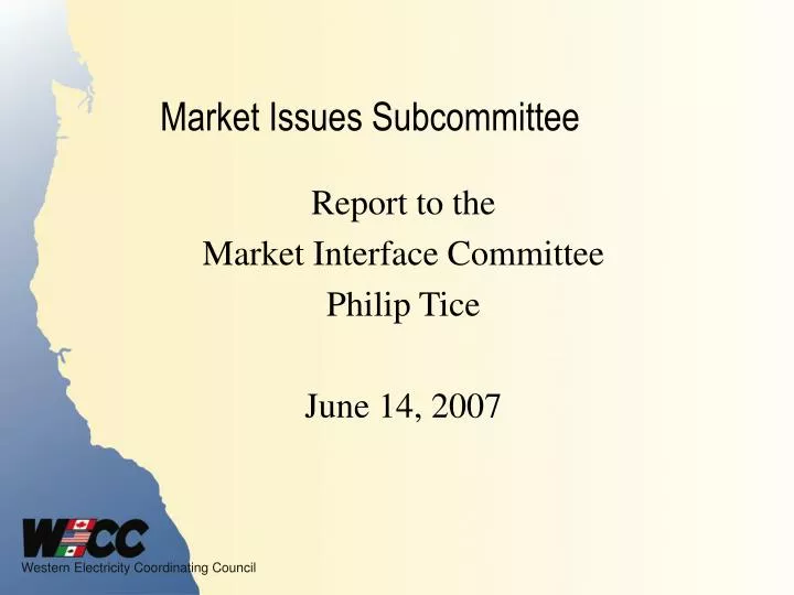 market issues subcommittee