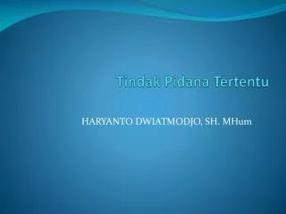 tindak pidana tertentu