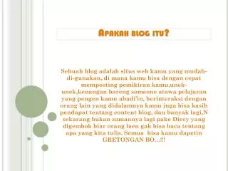 apakah blog itu
