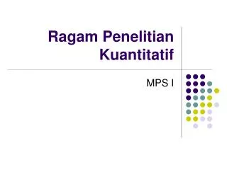 ragam penelitian kuantitatif