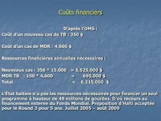 co ts financiers
