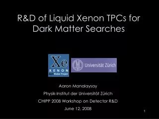 R&amp;D of Liquid Xenon TPCs for Dark Matter Searches