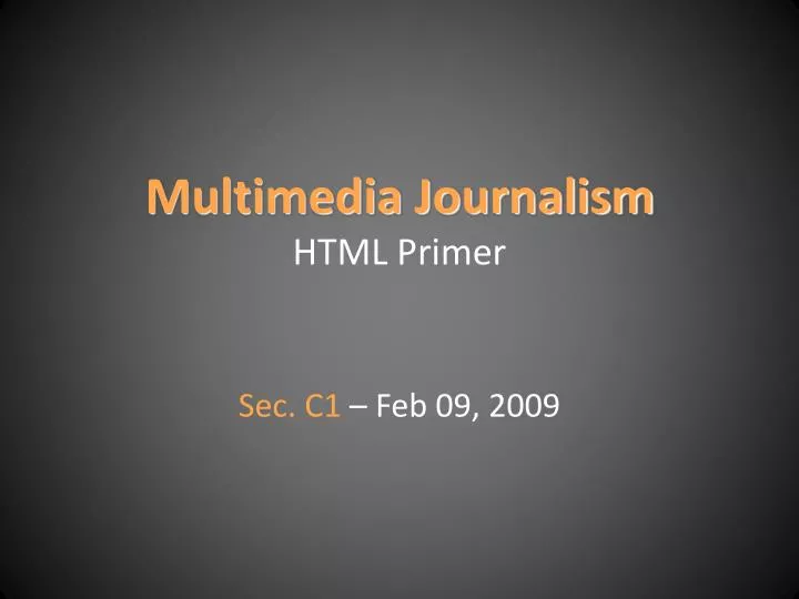 multimedia journalism html primer