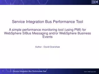 Service Integration Bus Performance Tool