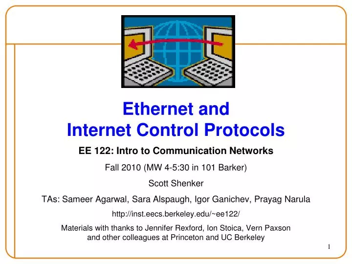 ethernet and internet control protocols