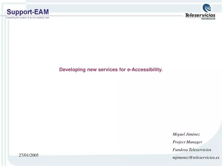 developing new services for e accessibility