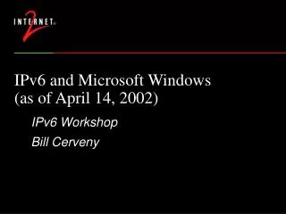 IPv6 and Microsoft Windows (as of April 14, 2002)