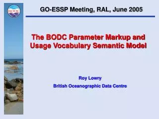 The BODC Parameter Markup and Usage Vocabulary Semantic Model