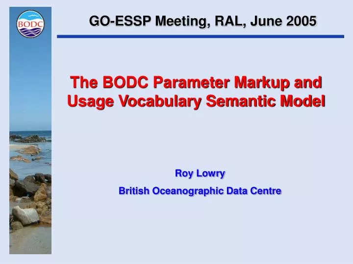 the bodc parameter markup and usage vocabulary semantic model