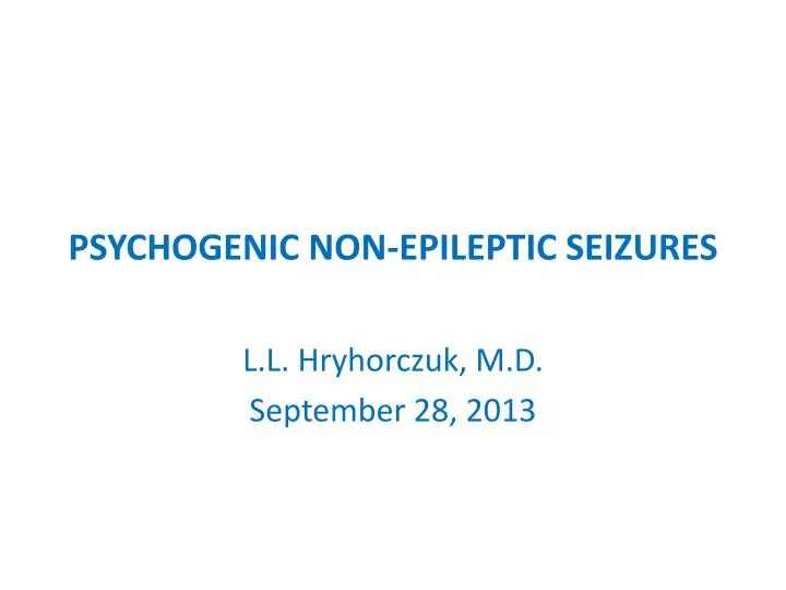psychogenic non epileptic seizures