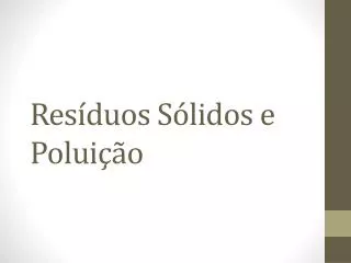 res duos s lidos e polui o