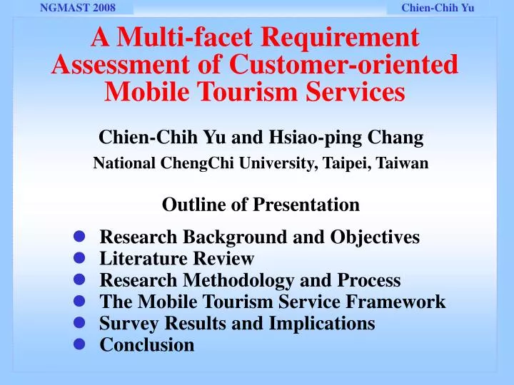 a multi facet requirement assessment of customer oriented mobile tourism services