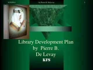 Library Development Plan by Pierre B. De Levay