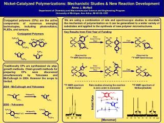 Nickel-Catalyzed Polymerizations: Mechanistic Studies &amp; New Reaction Development Anne J. McNeil