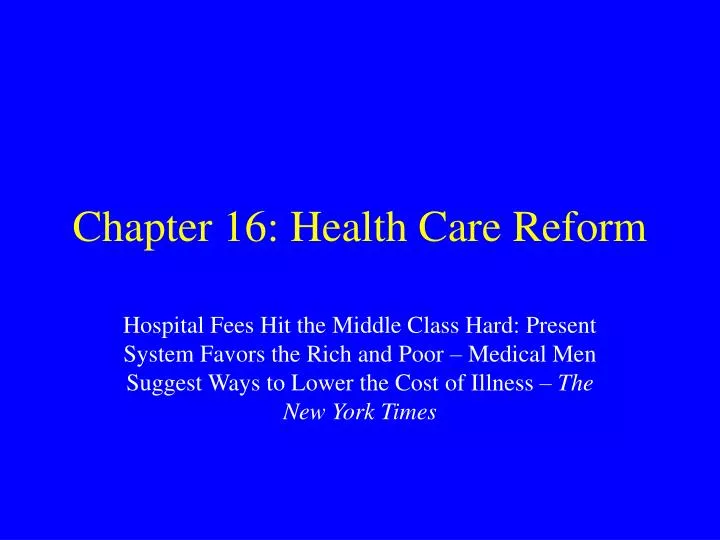 chapter 16 health care reform