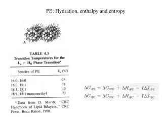 PE: Hydration, enthalpy and entropy