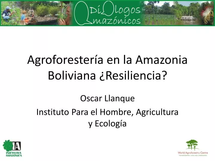 agroforester a en la amazonia boliviana resiliencia