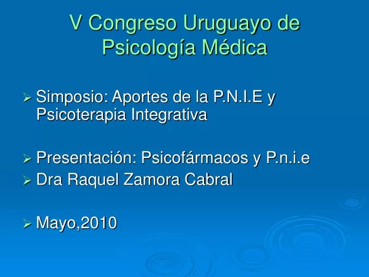 v congreso uruguayo de psicolog a m dica