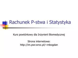 rachunek p stwa i statystyka
