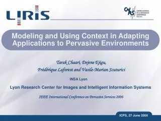 Modeling and Using Context in Adapting Applications to Pervasive Environments