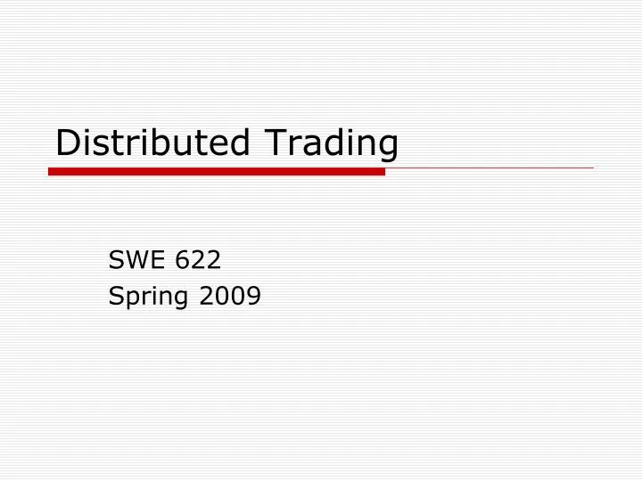 distributed trading