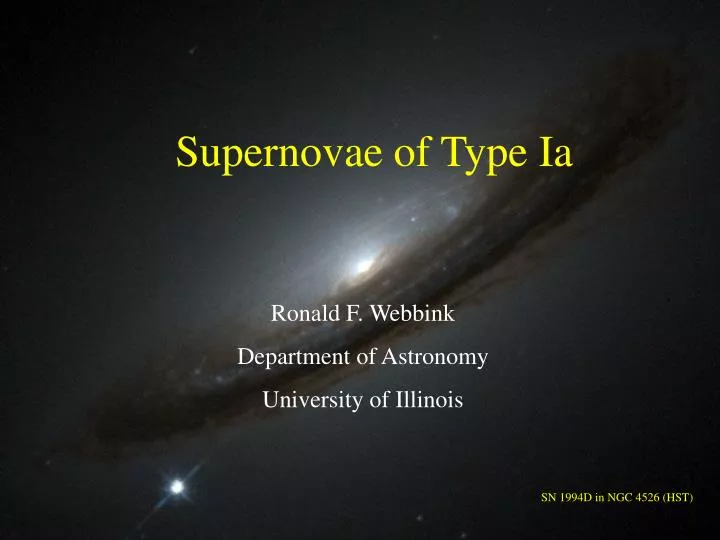 supernovae of type ia