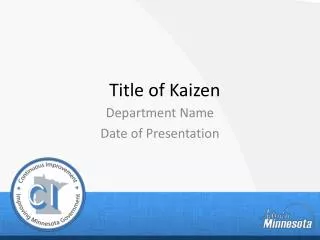 Title of Kaizen