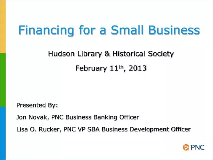 financing for a small business