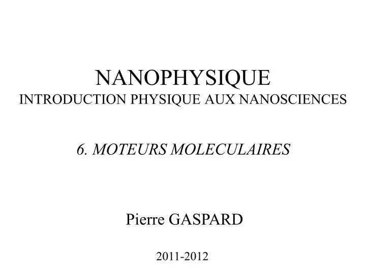 nanophysique introduction physique aux nanosciences