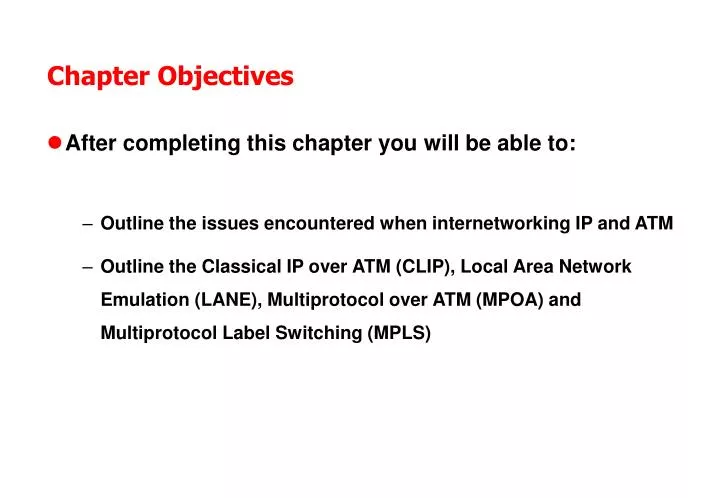 chapter objectives