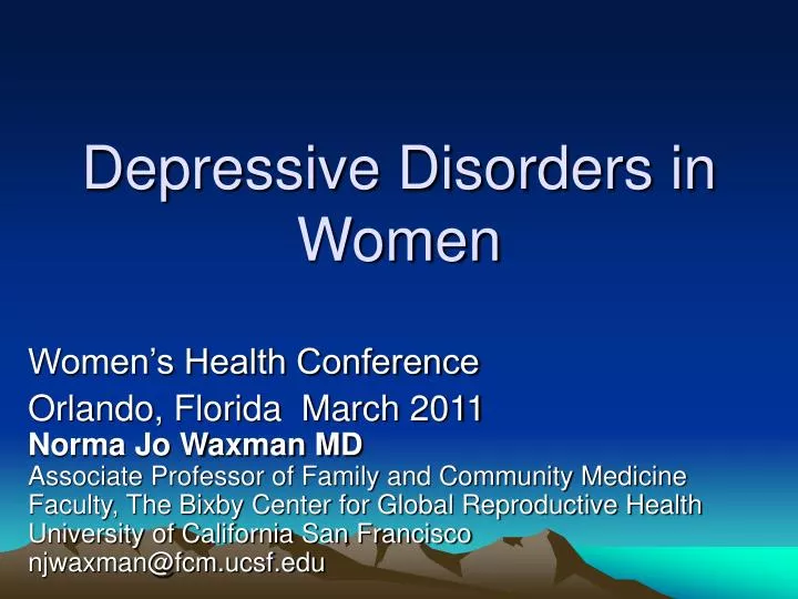 depressive disorders in women