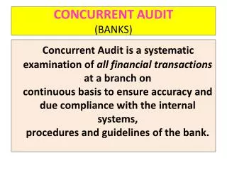 CONCURRENT AUDIT (BANKS)